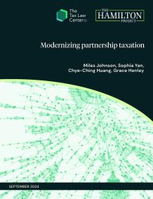 Cover page of the report entitled "Modernizing partnership taxation" published by the Tax Law Center and the Hamilton Project