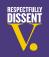 Logo with words "Respectfully Dissent" and the letter V