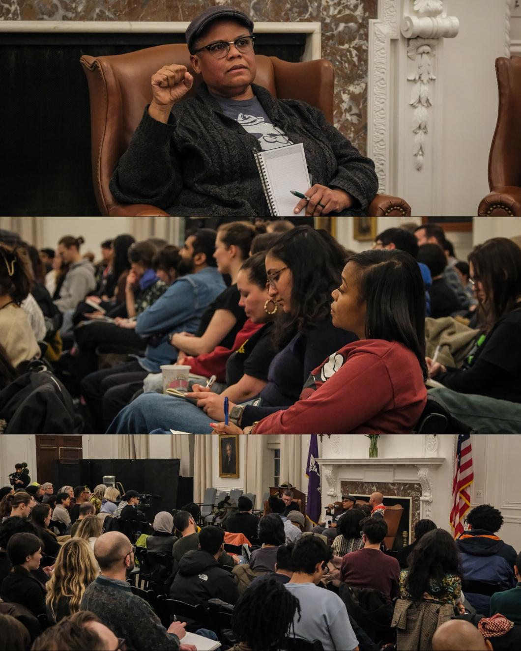 Image of Keeanga Yamahtta Taylor in conversation with Steve Williams and audience