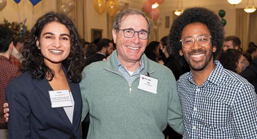 Nordlicht Family Law and Social Entrepreneurship Scholars Tanya Bansal ’25 and Kevin Kuate Fodouop ’23 with Ira Nordlicht ’72