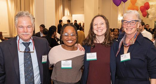 Dr. Milton and Fradie Kramer Scholars Jahne Brown ’25 and Lisa Meehan ’23 with Judy Mogul ’85 and Dan Kramer ’84