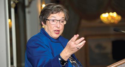 Sheila Birnbaum '65 at a lectern